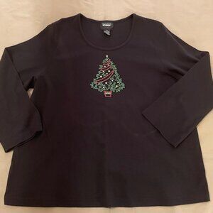 Black Christmas Tree festive top